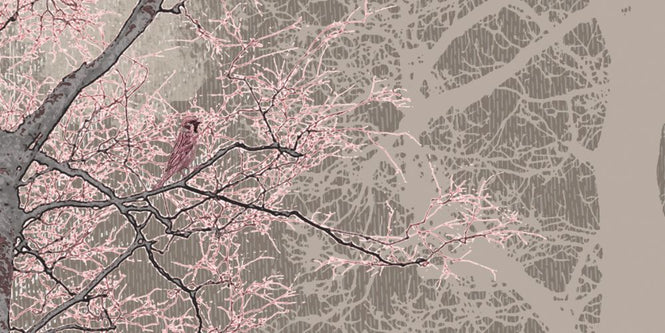 PHOTOWALL / Hidden Bird - Pink Beige (e323390)