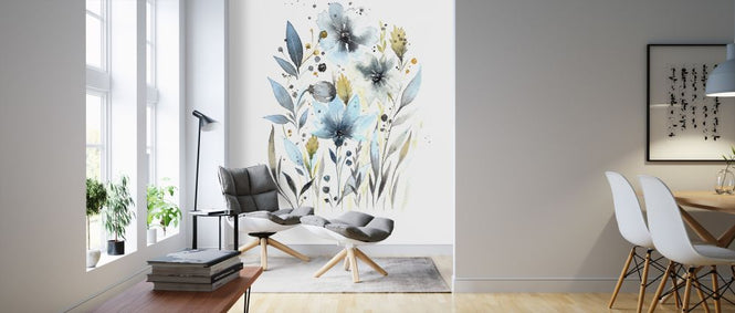 PHOTOWALL / Delicate Turquoise Flowers (e322922)