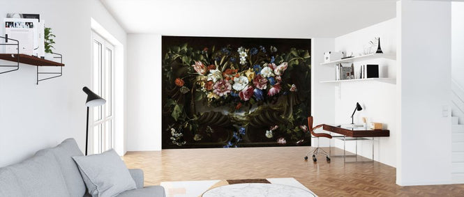 PHOTOWALL / Garland of Flowers with Landscape (e322100)