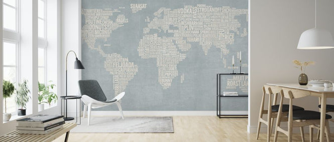 PHOTOWALL / World Menu Map - Blue (e326415)