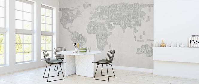 PHOTOWALL / World Menu Map - Light Gray (e326419)