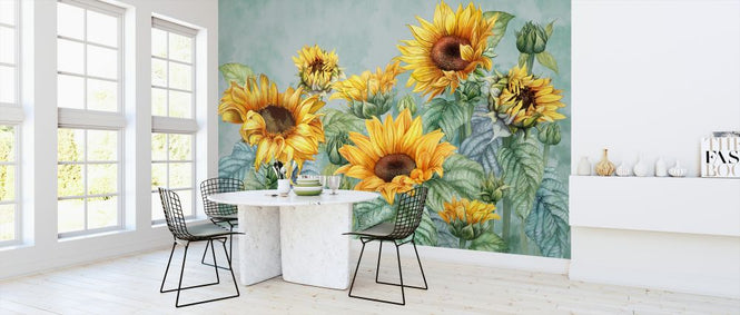 PHOTOWALL / Sunflowers - Green (e327103)