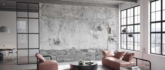 PHOTOWALL / Cracked Stone Wall - Grey (e328193)