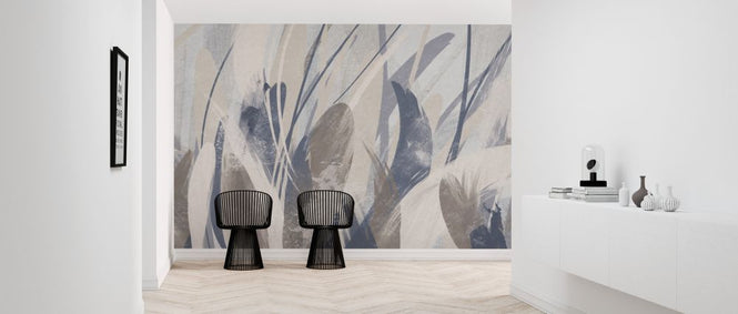 PHOTOWALL / Abstract Feathers - Blue Brown (e328116)