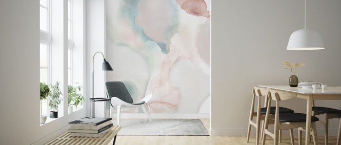 PHOTOWALL / Sage and Pink Abstract (e325430)