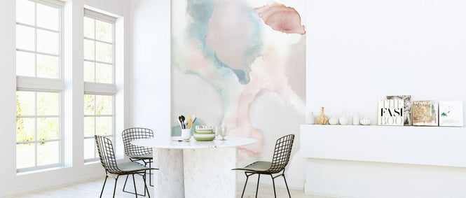 PHOTOWALL / Sage and Pink Abstract (e325430)