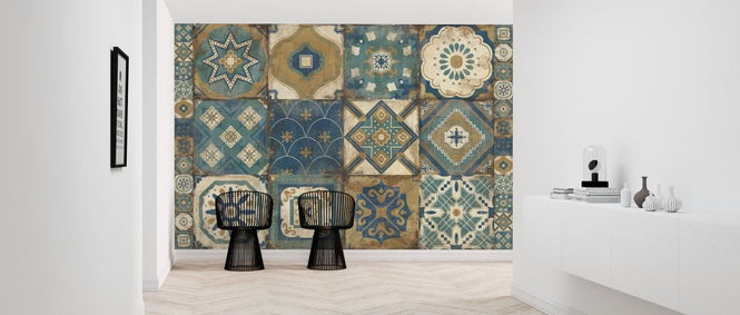 PHOTOWALL / Moroccan Tiles - Blue (e325793)
