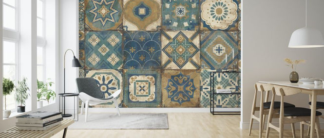 PHOTOWALL / Moroccan Tiles - Blue (e325793)