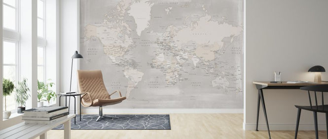 PHOTOWALL / World Map with Capitals (e325672)