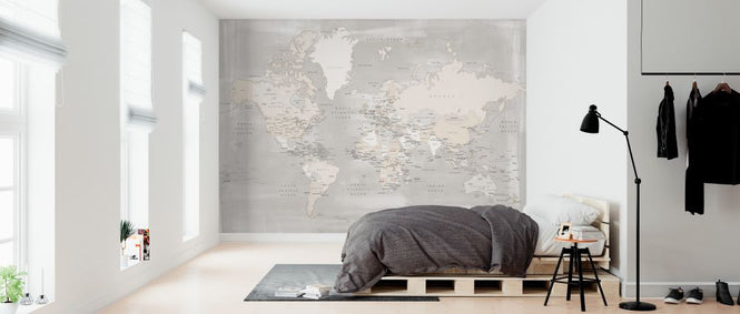 PHOTOWALL / World Map with Capitals (e325672)