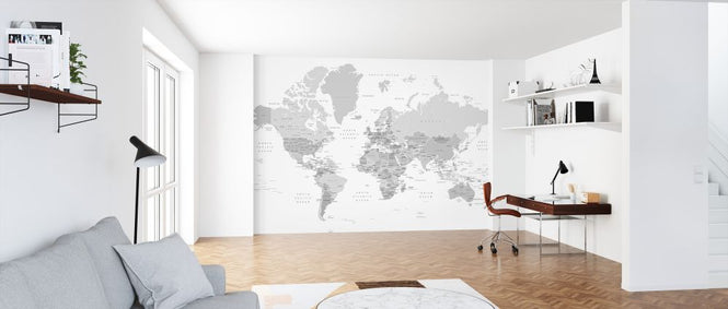PHOTOWALL / World Map with Capitals (e325673)