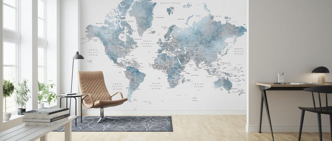PHOTOWALL / World Map with Capitals (e325675)