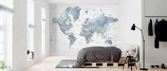 PHOTOWALL / World Map with Capitals (e325675)