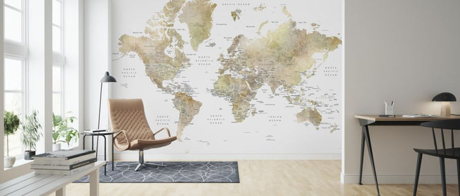 PHOTOWALL / World Map with Capitals (e325676)
