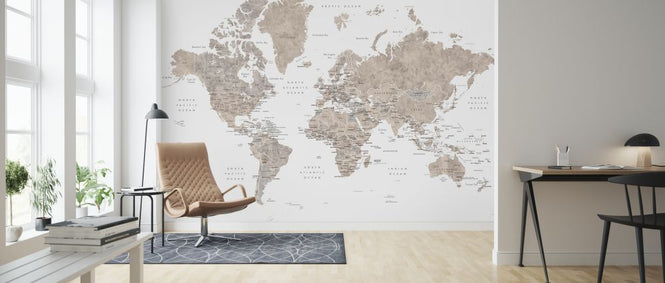 PHOTOWALL / World Map with Capitals (e325678)
