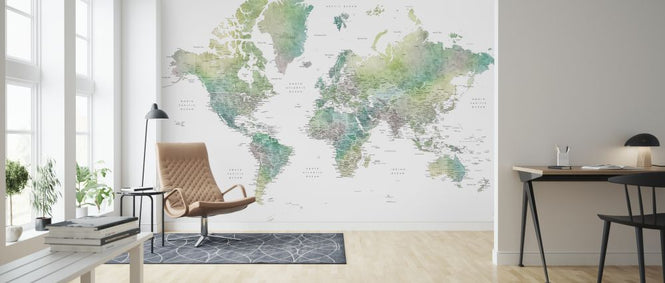 PHOTOWALL / World Map with Cities (e325682)
