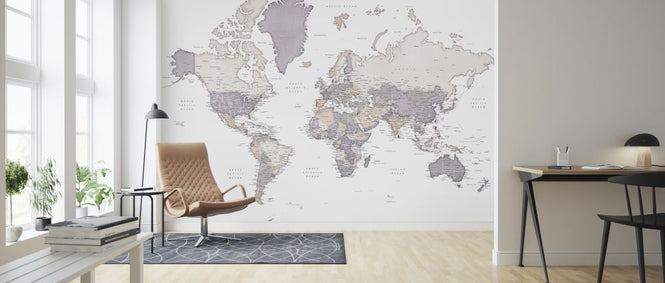 PHOTOWALL / World Map with Cities (e325688)