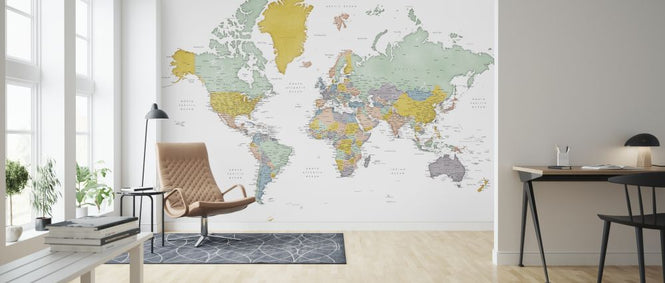 PHOTOWALL / World Map with Cities (e325690)