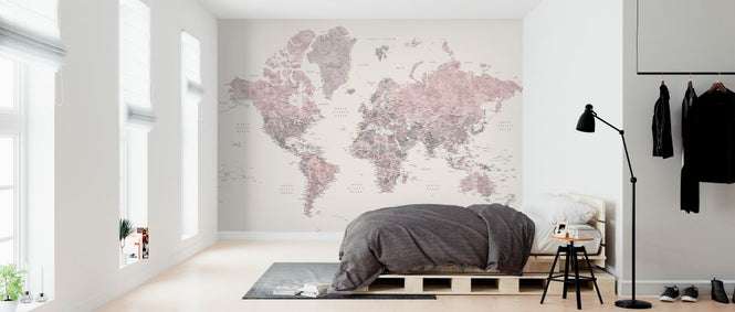PHOTOWALL / World Map with Cities (e325693)