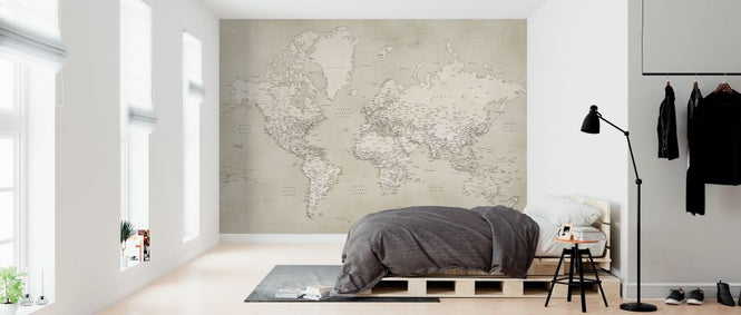 PHOTOWALL / World Map with Cities (e325694)