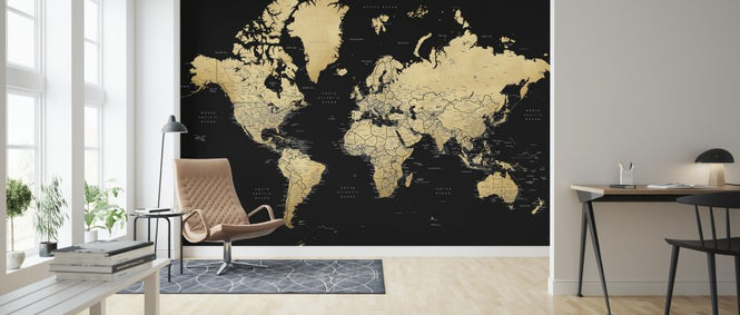 PHOTOWALL / World Map with Cities (e325696)