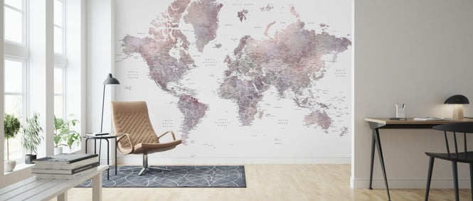 PHOTOWALL / World Map with Cities (e325700)