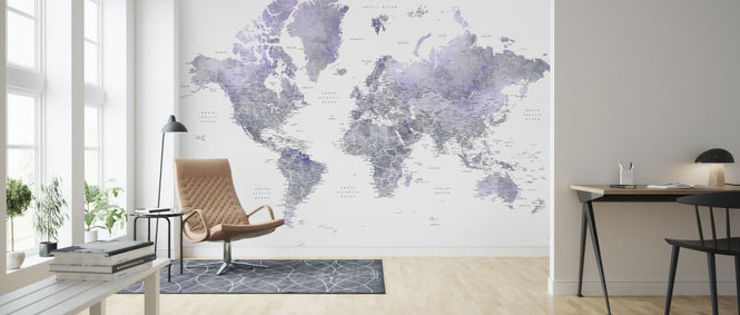PHOTOWALL / World Map with Cities (e325701)