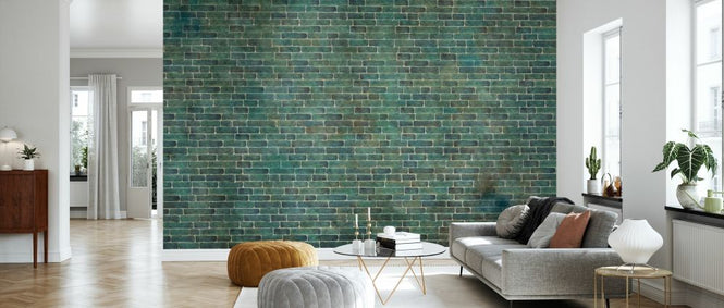 PHOTOWALL / Green Brick Wall (e328343)