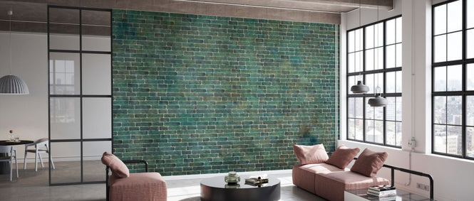 PHOTOWALL / Green Brick Wall (e328343)