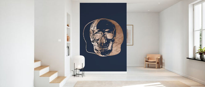 PHOTOWALL / Rose Gold Capitulum II on Blue (e327155)