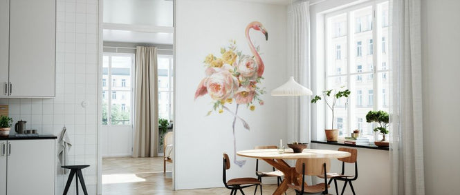 PHOTOWALL / Floral Flamingo (e327943)