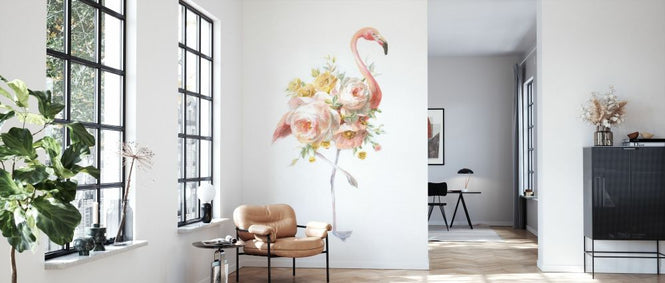 PHOTOWALL / Floral Flamingo (e327943)