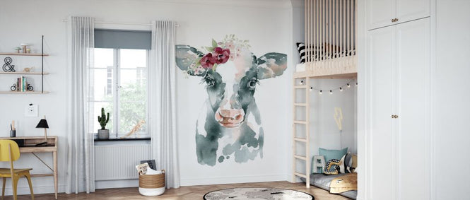 PHOTOWALL / Floral Cow (e328687)