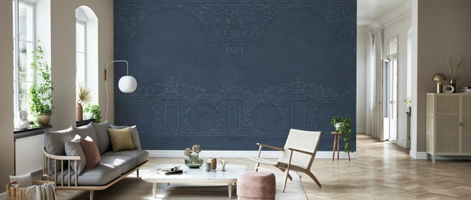 PHOTOWALL / Florence Stucco Decoration - Denim (e329792)