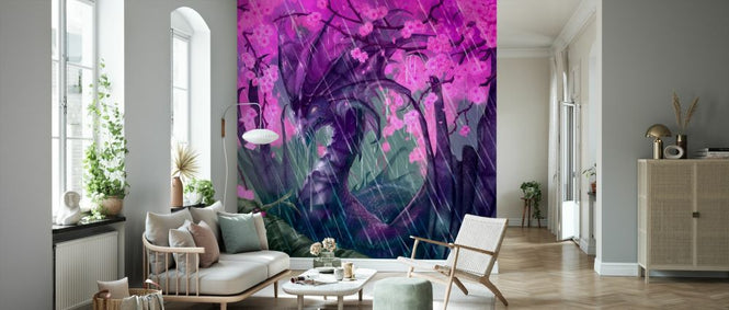 PHOTOWALL / Purple Dragon under Cherry Blossoms (e330164)