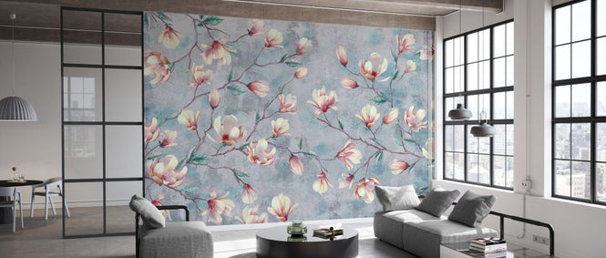 PHOTOWALL / Magnolia Branches Cracked Wall (e329998)