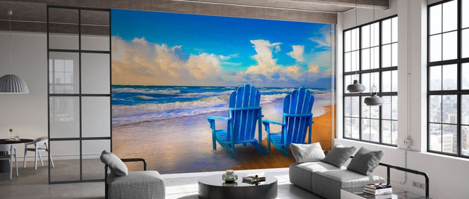 PHOTOWALL / Seaside Blues Watercolor Painting (e332506)