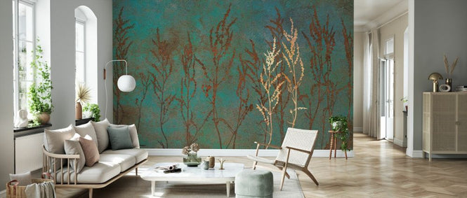 PHOTOWALL / Gold on Verdigris Curly Dock B (e333199)