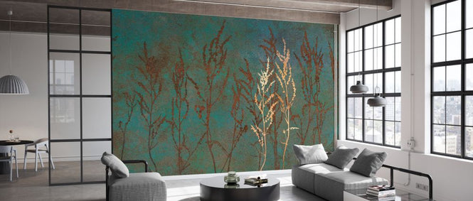 PHOTOWALL / Gold on Verdigris Curly Dock B (e333199)