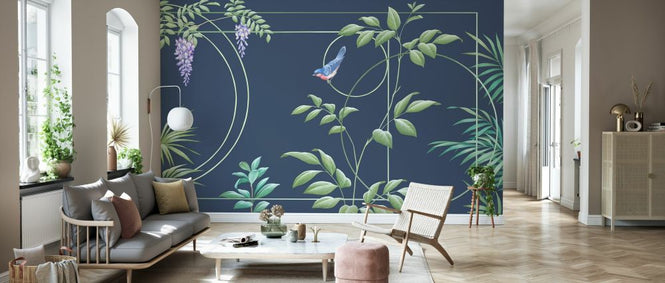 PHOTOWALL / Deco Leaves - Royal (e333859)