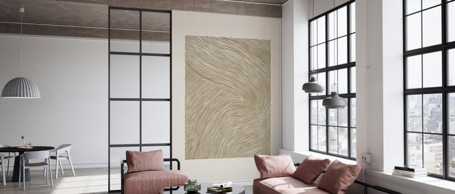 PHOTOWALL / Stripes Linocut - Ochre (e333922)