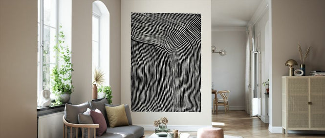 PHOTOWALL / Stripes Linocut - Black (e333923)