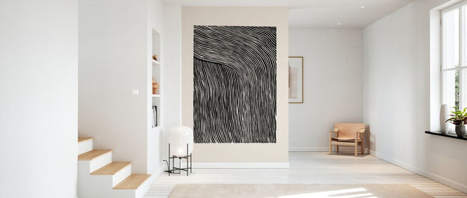 PHOTOWALL / Stripes Linocut - Black (e333923)