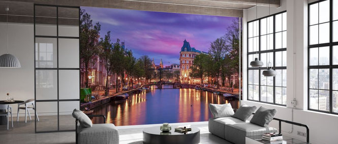 PHOTOWALL / Canal through Amsterdam City (e333947)