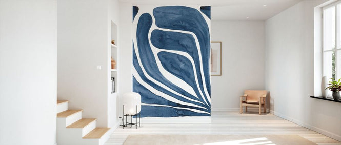 PHOTOWALL / Blue Stylized Leaf (e336201)