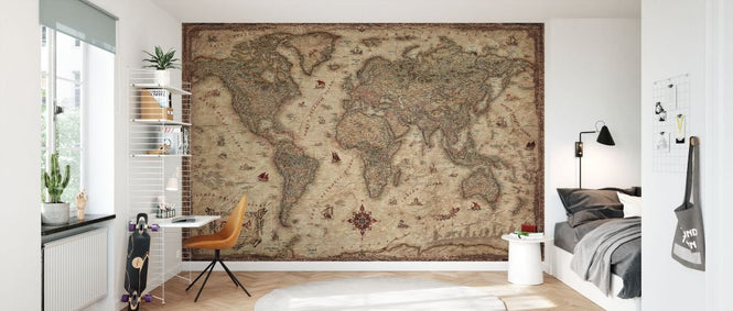 PHOTOWALL / World Map LOTR Style - Sepia (e84033)