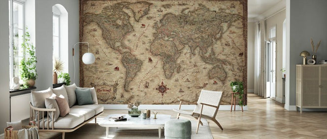 PHOTOWALL / World Map LOTR Style - Sepia (e84033)