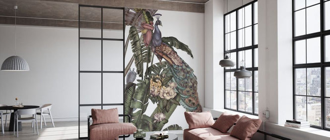PHOTOWALL / Peacock in Flowers (e84102)