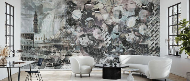 PHOTOWALL / Curtains Venice Graff Mild (e84169)