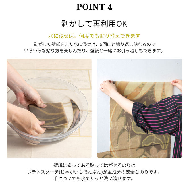 はがせる 壁紙 【Hattan Pattern】NLXL BIG PATTERN "LUTHER" MURAL Bset HMRV-02B(6枚セット)